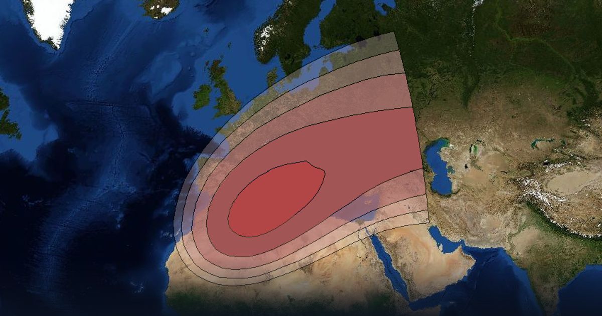 Intelsat 903 Ku-band Spot 2 (Summer) beam beam footprint coverage map, Ku band