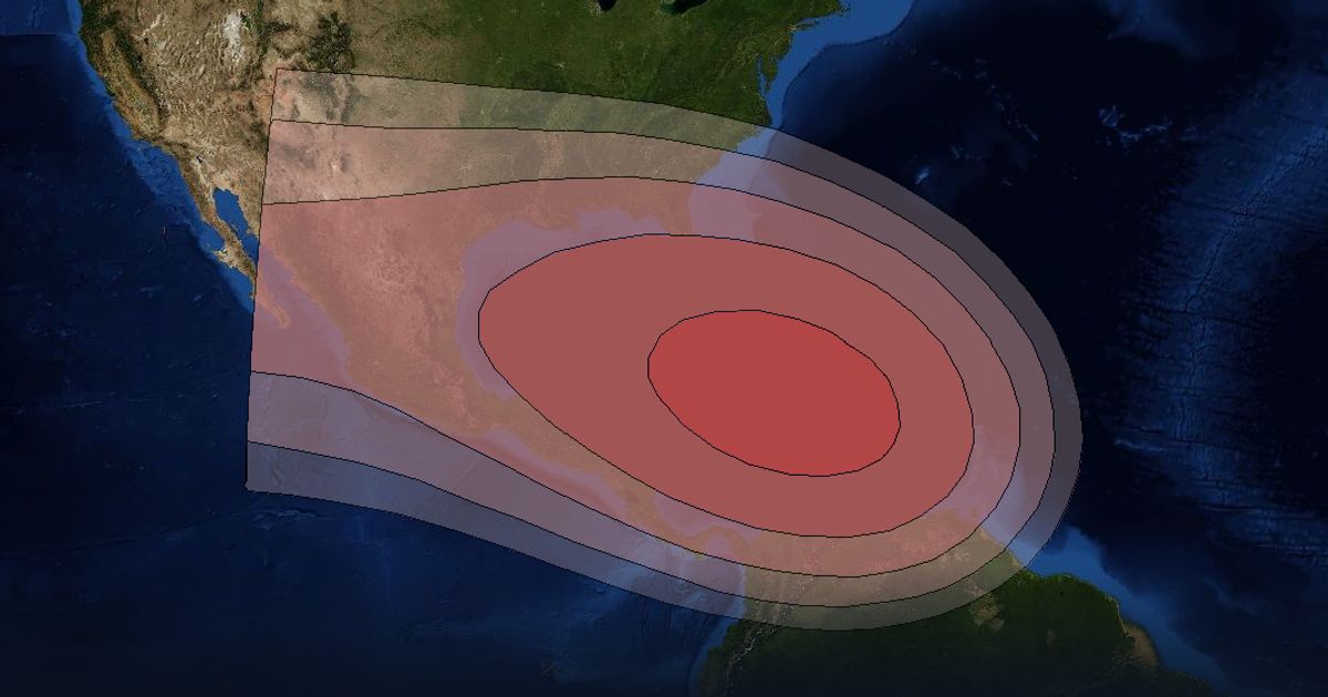 Intelsat 903 Ku-band Spot 1 (Winter) beam beam footprint coverage map, Ku band