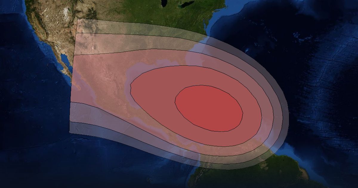 Intelsat 903 Ku-band Spot 2 (Winter) beam beam footprint coverage map, Ku band