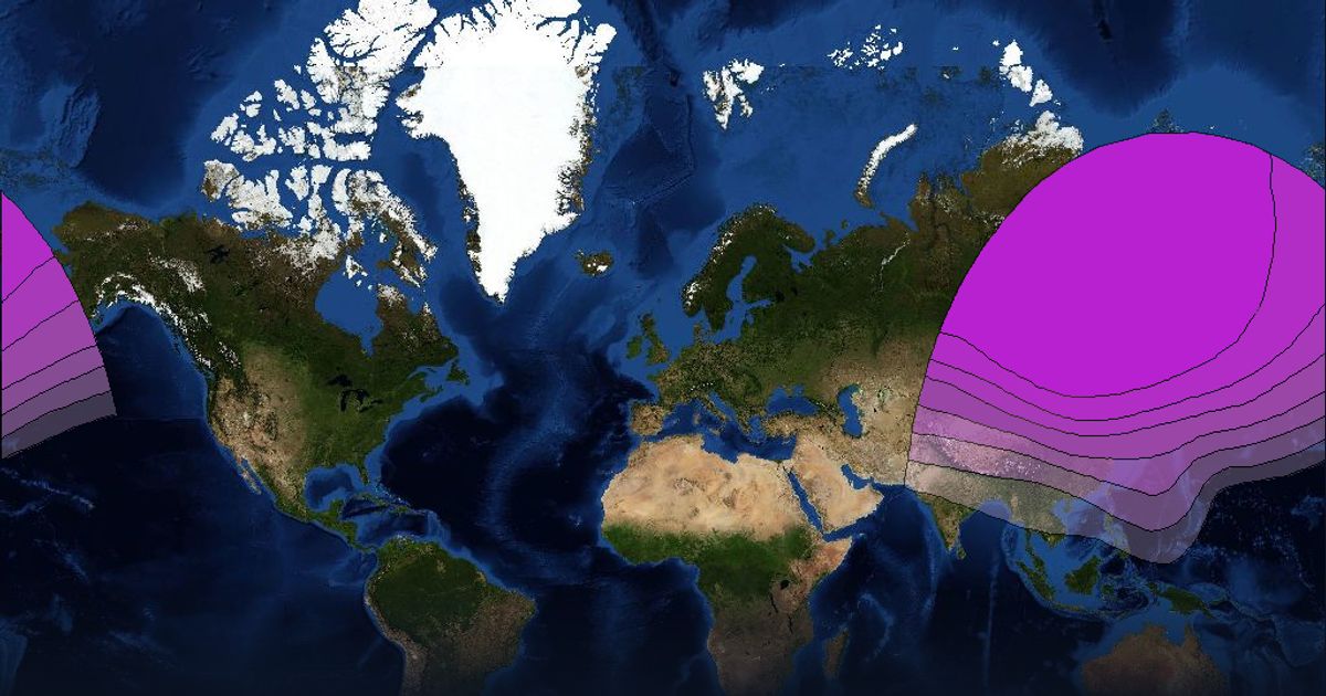 Express AM3 C-band TP6 Beam beam footprint coverage map, C band