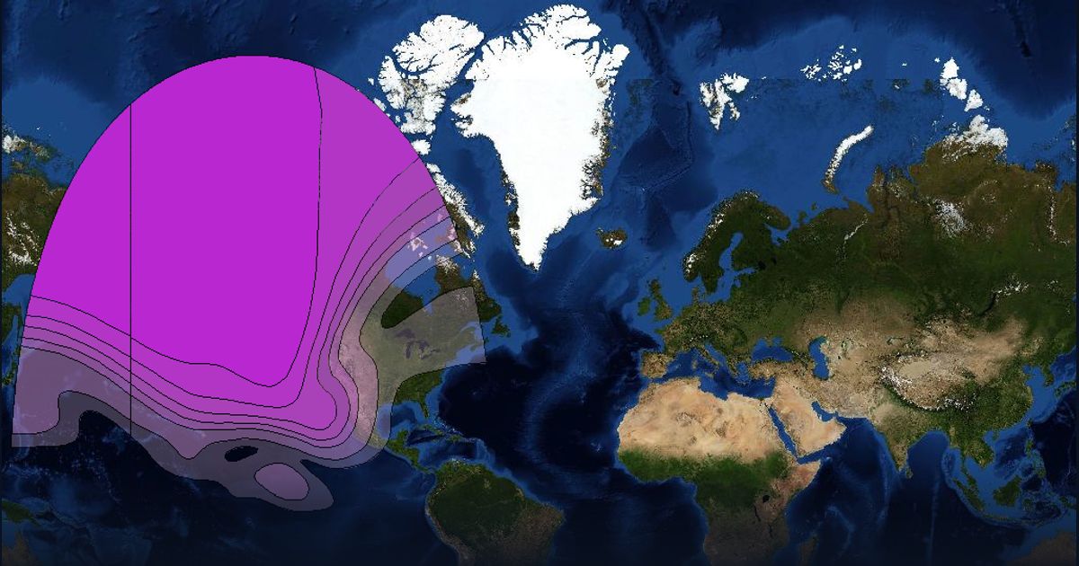AMC 18 C-band CTV beam beam footprint coverage map, C band