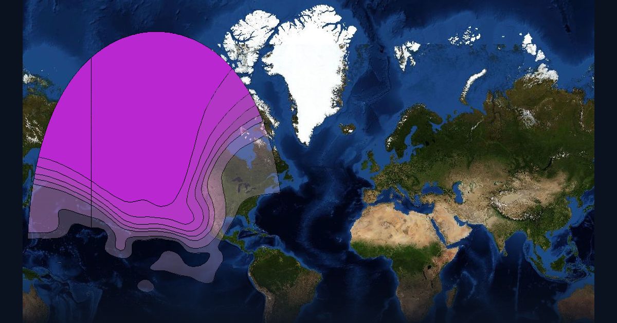 AMC 18 C-band CTH beam beam footprint coverage map, C band
