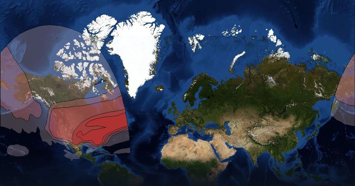 Echostar 5 Ku-band US High Power Beam beam footprint coverage map, Ku band