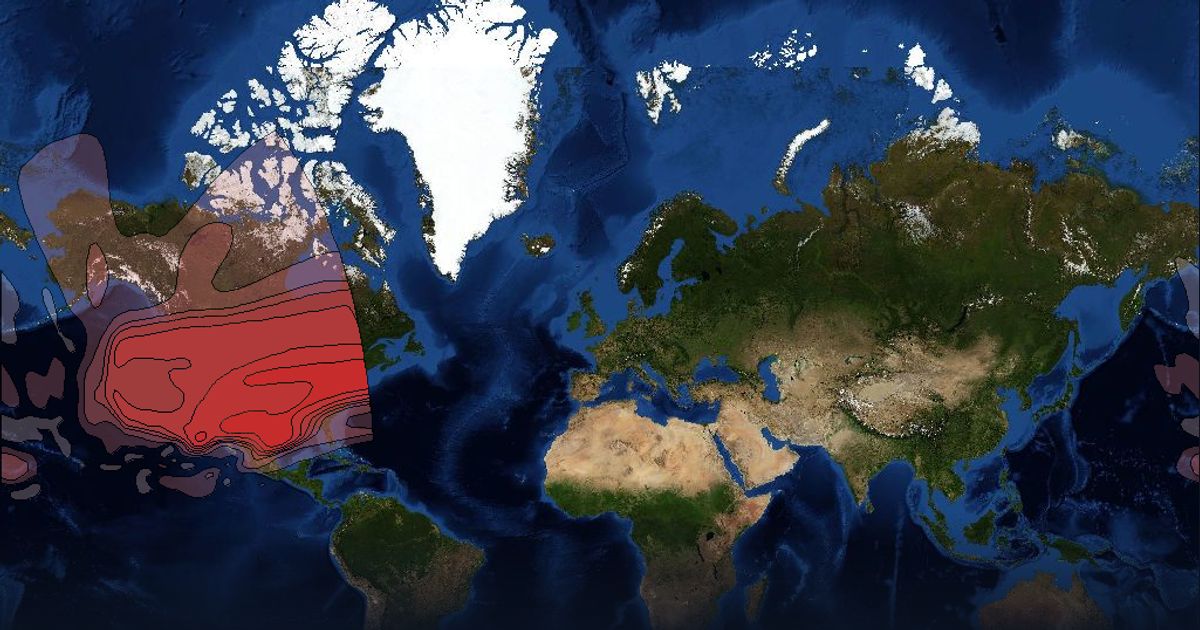 Echostar 5 Ku-band CONUS (high power) beam beam footprint coverage map, Ku band