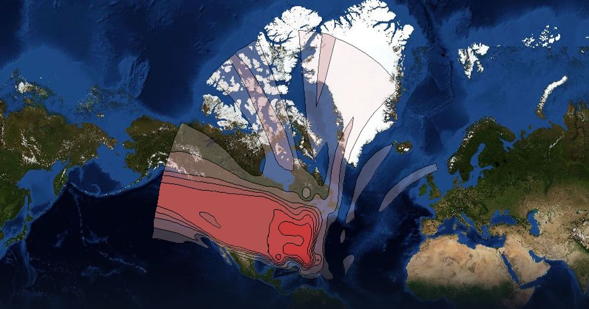 Echostar 6 Ku-band BSS CONUS Beam beam footprint coverage map, Ku band