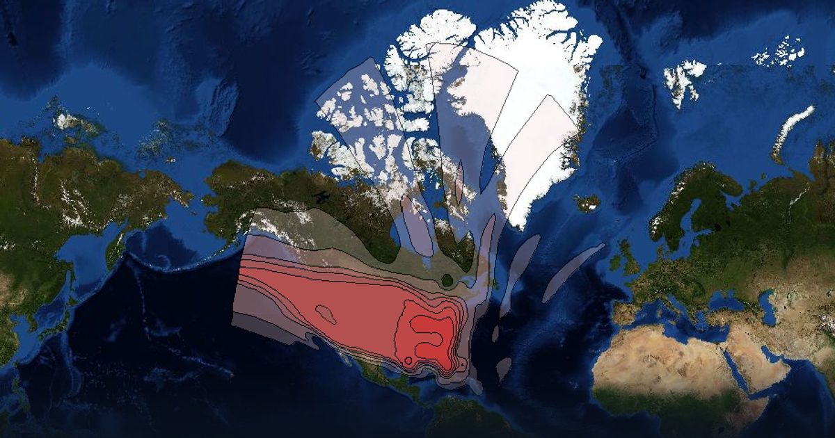 Echostar 6 Ku-band CONUS beam beam footprint coverage map, Ku band