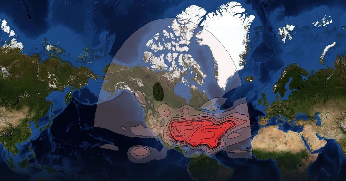 Echostar 6 Ku-band Bermudas beam beam footprint coverage map, Ku band