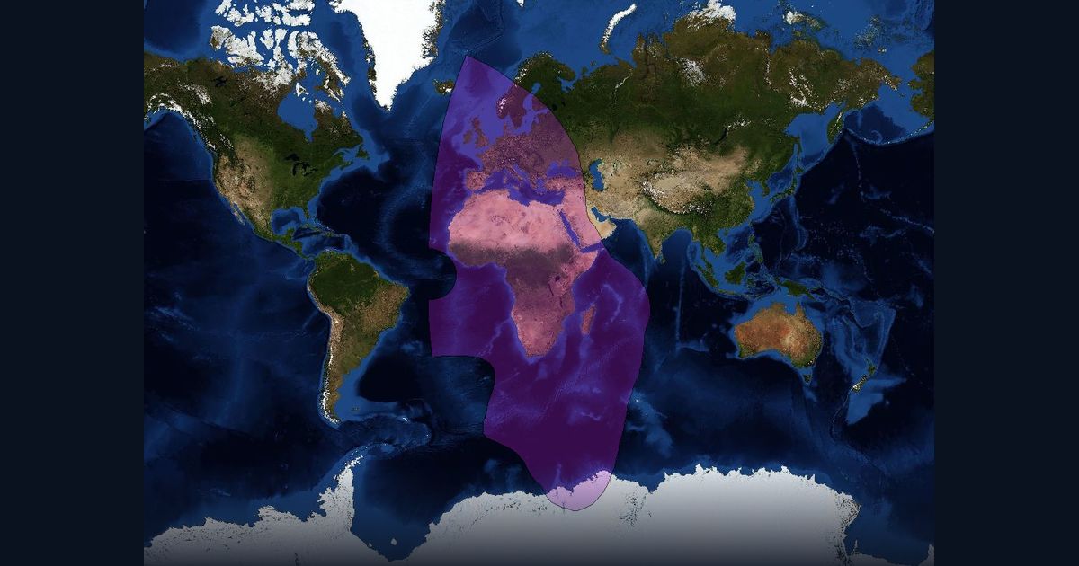 Intelsat 706 C-band East Hemi Beam beam footprint coverage map, C band