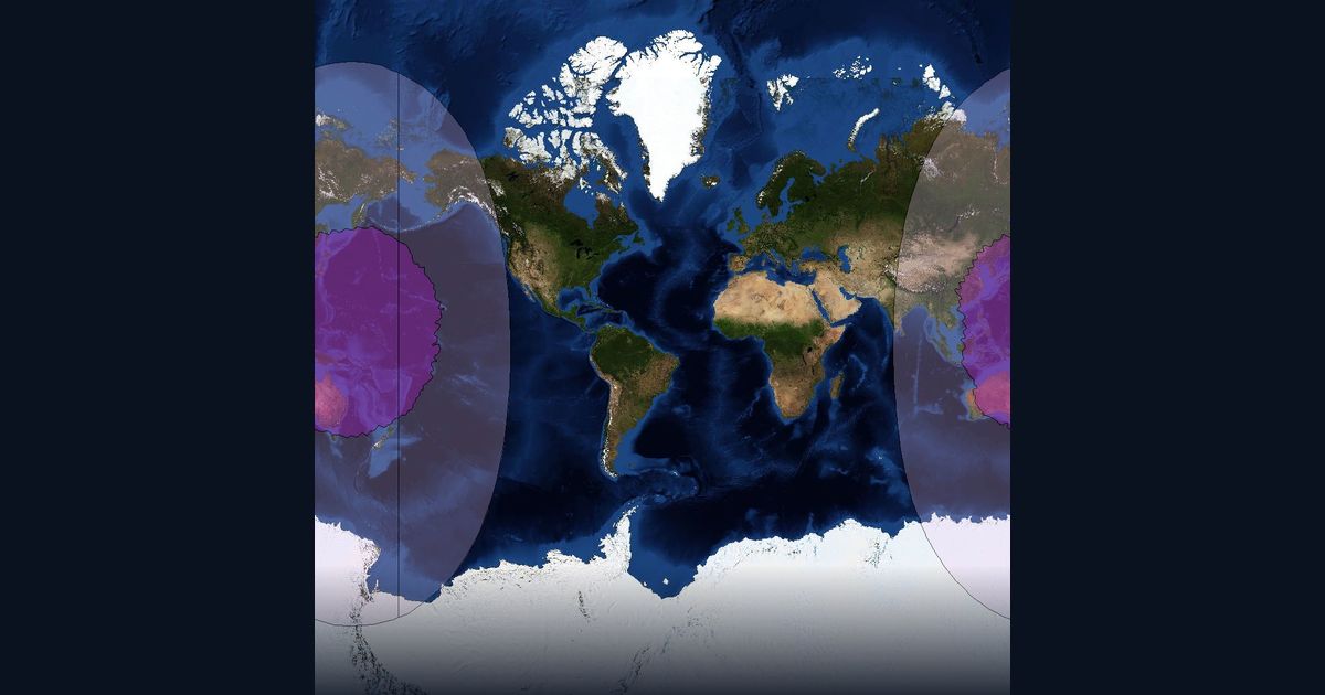 Intelsat 706 C-band Global A beam beam footprint coverage map, C band