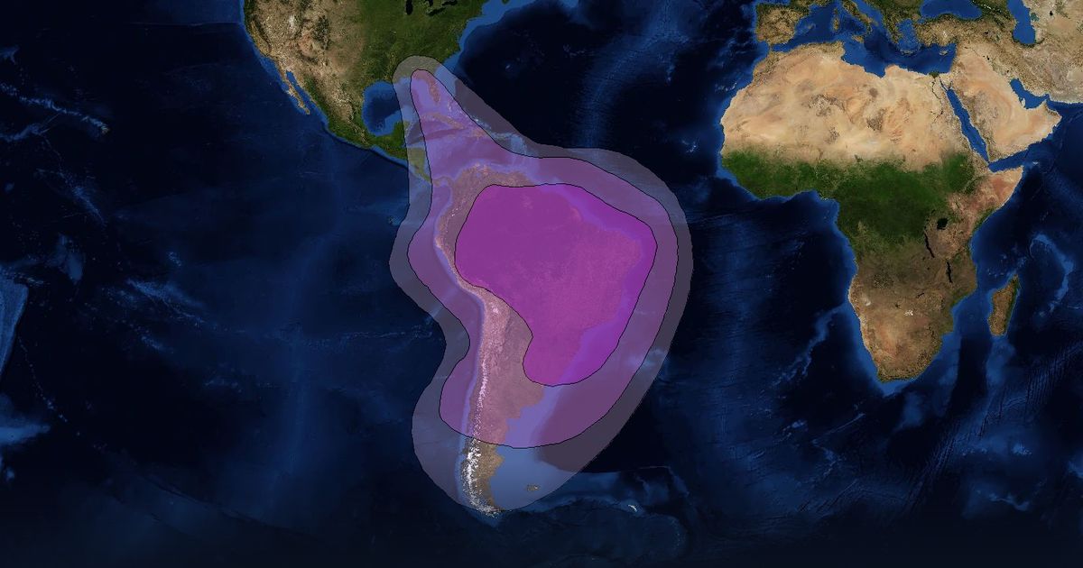 Star One C1 C-band South America Beam beam footprint coverage map, C band