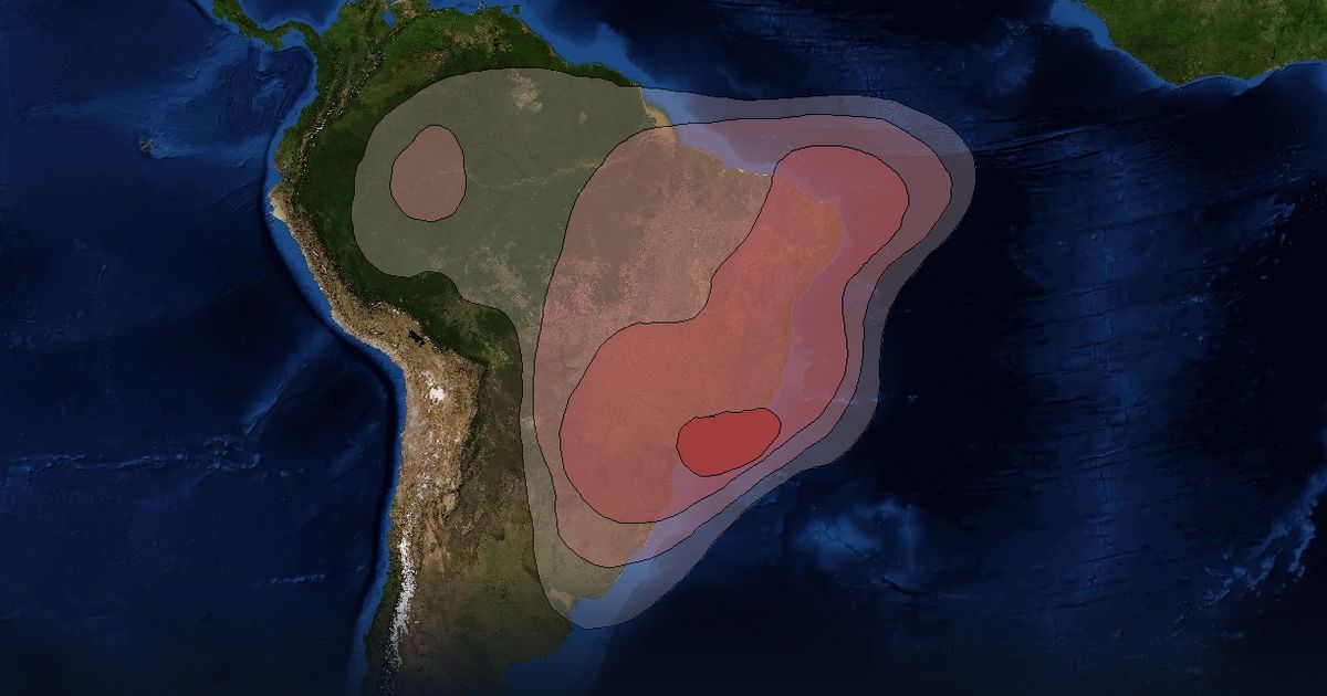 Star One C1 Ku-band Brasil Beam beam footprint coverage map, Ku band