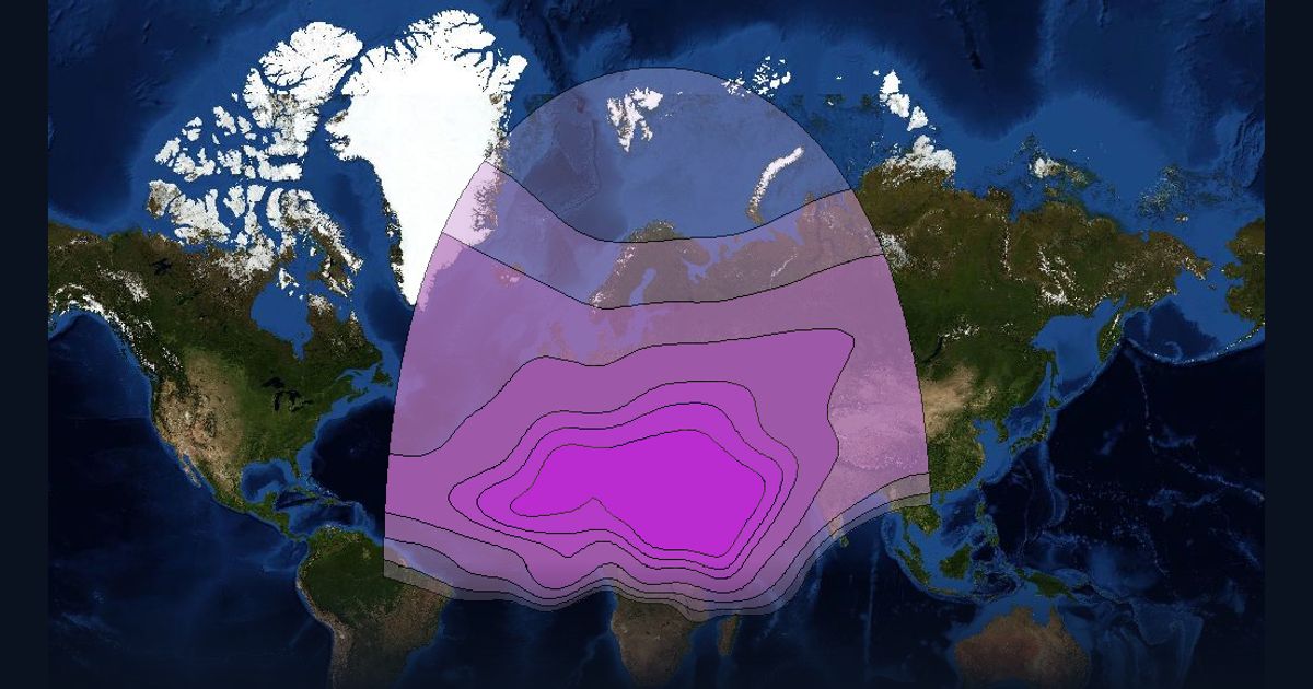 BADR 6 C-band High Power Beam (TP 21-24) beam footprint coverage map, C band