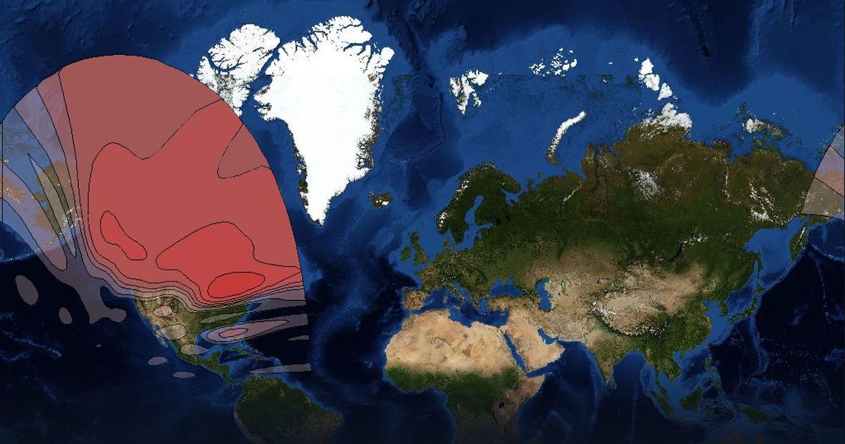 Ciel 2 Ku-band Canada Wide Beam beam footprint coverage map, Ku band