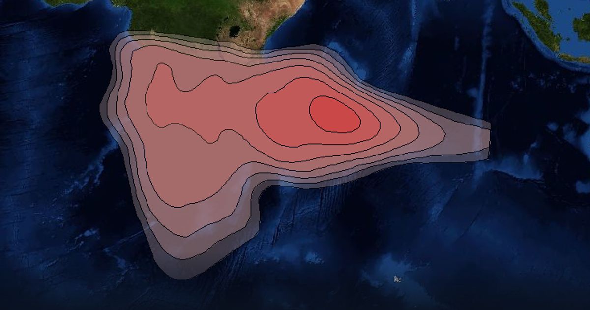 Eutelsat 10A Ku-band South Africa Beam beam footprint coverage map, Ku band