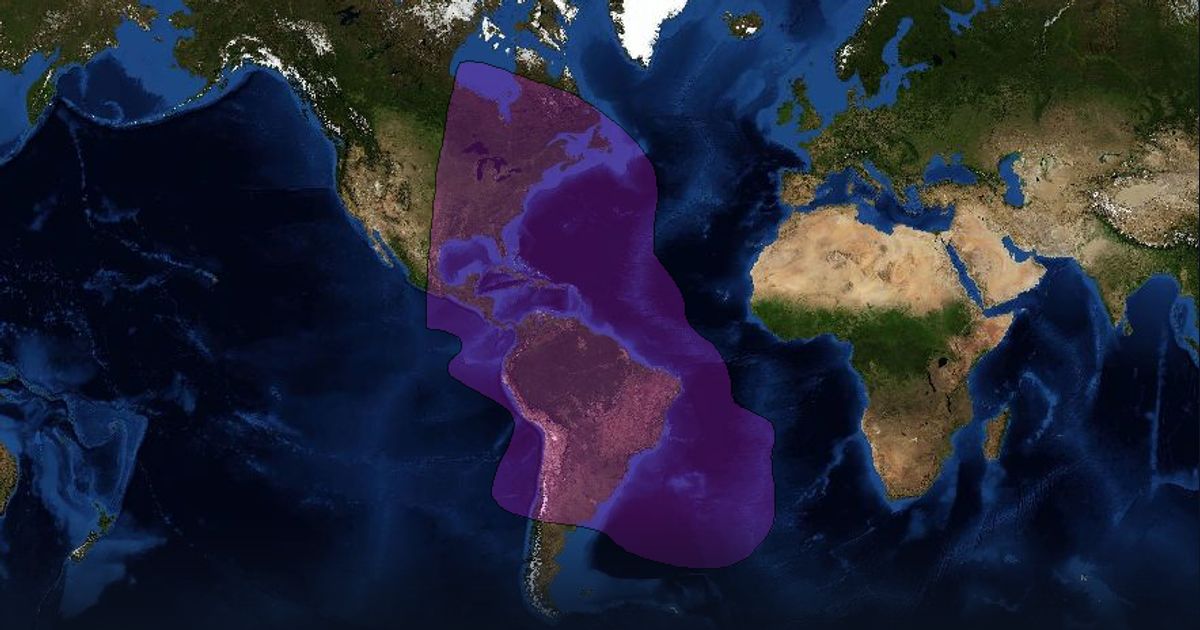 Intelsat 603 C-band East Hemi Beam beam footprint coverage map, C band