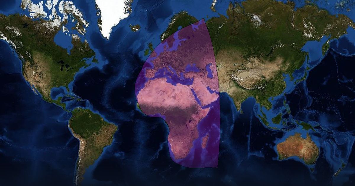 Intelsat 603 C-band West Hemi Beam beam footprint coverage map, C band