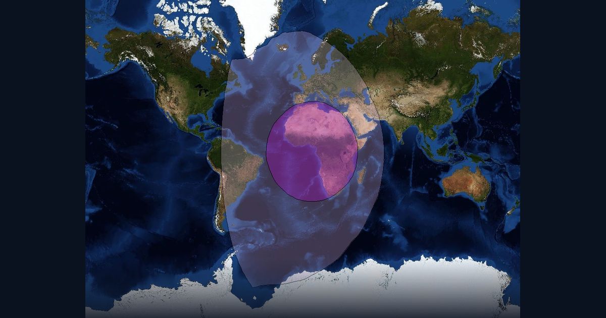 Intelsat 603 C-band Global B Beam beam footprint coverage map, C band