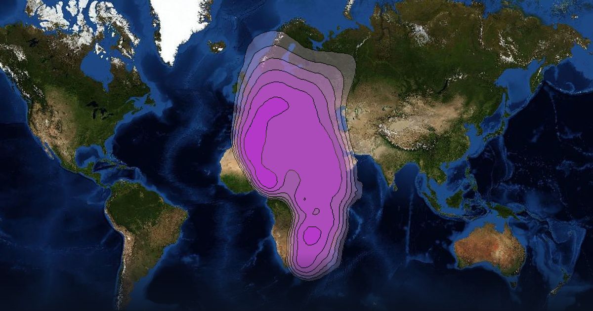 Intelsat 603 C-band East Hemi Beam beam footprint coverage map, C band