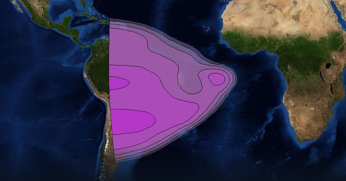 Intelsat 603 C-band South West Zone beam beam footprint coverage map, C band