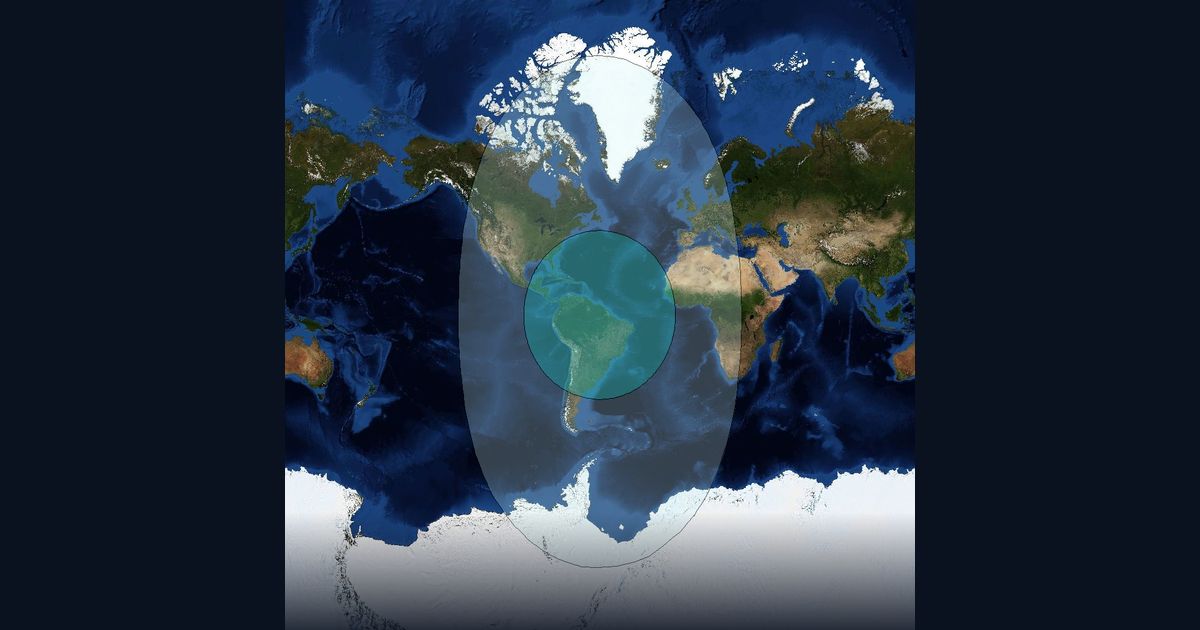Inmarsat-3F4 L-band Global beam beam footprint coverage map, L band