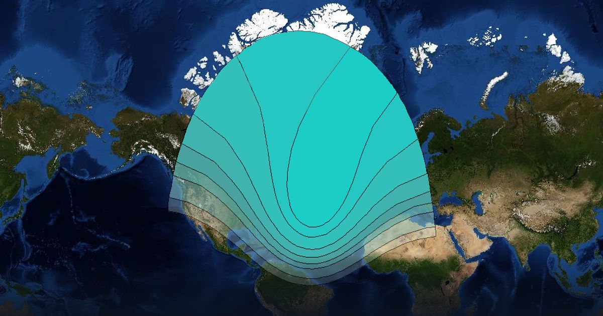 Inmarsat-3F4 L-band Region 1 (AOR-W-5-0) beam beam footprint coverage map, L band