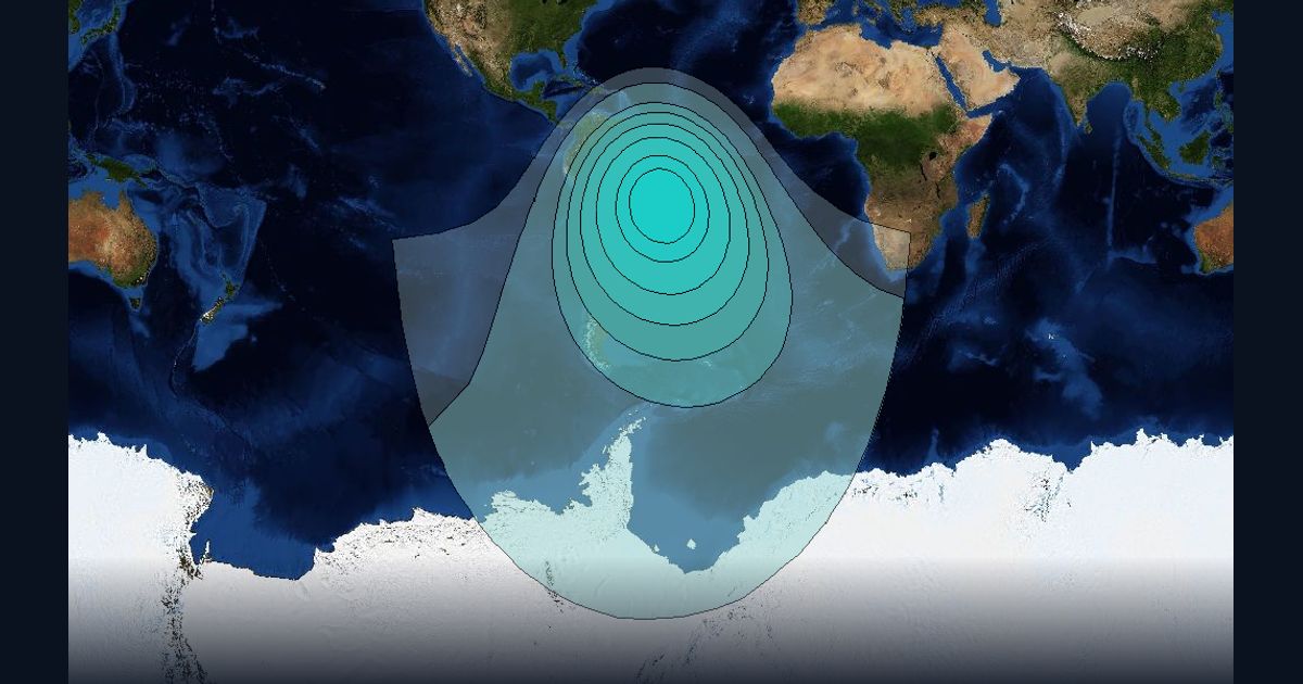 Inmarsat-3F4 L-band Region 4 (AOR-W-1-0) beam beam footprint coverage map, L band