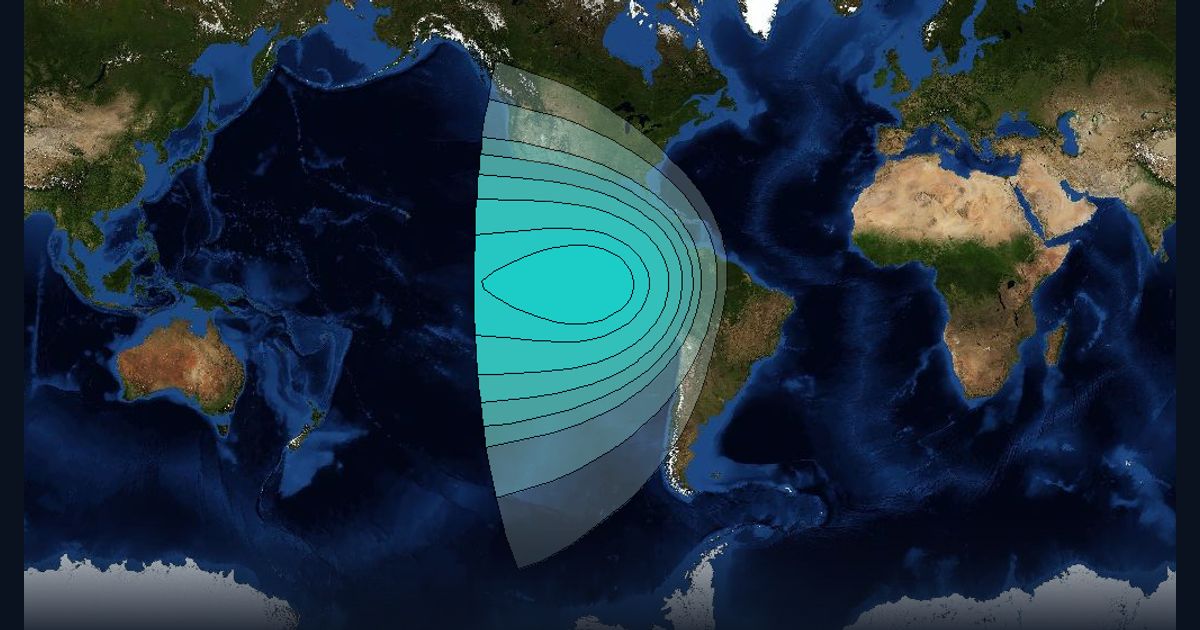 Inmarsat-3F4 L-band Region 7 (AOR-W-2-0) beam beam footprint coverage map, L band
