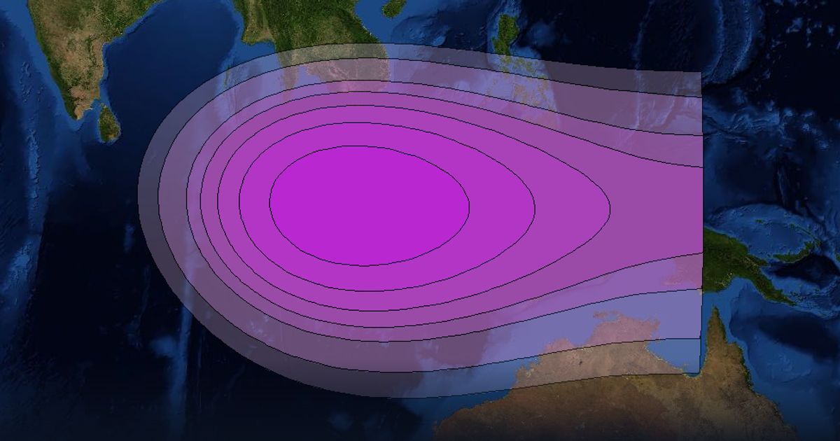 Intelsat 33e C-band Spot3 User beam beam footprint coverage map, C band