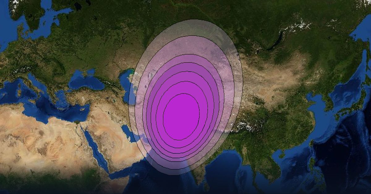 Intelsat 33e C-band Spot5 User beam beam footprint coverage map, C band