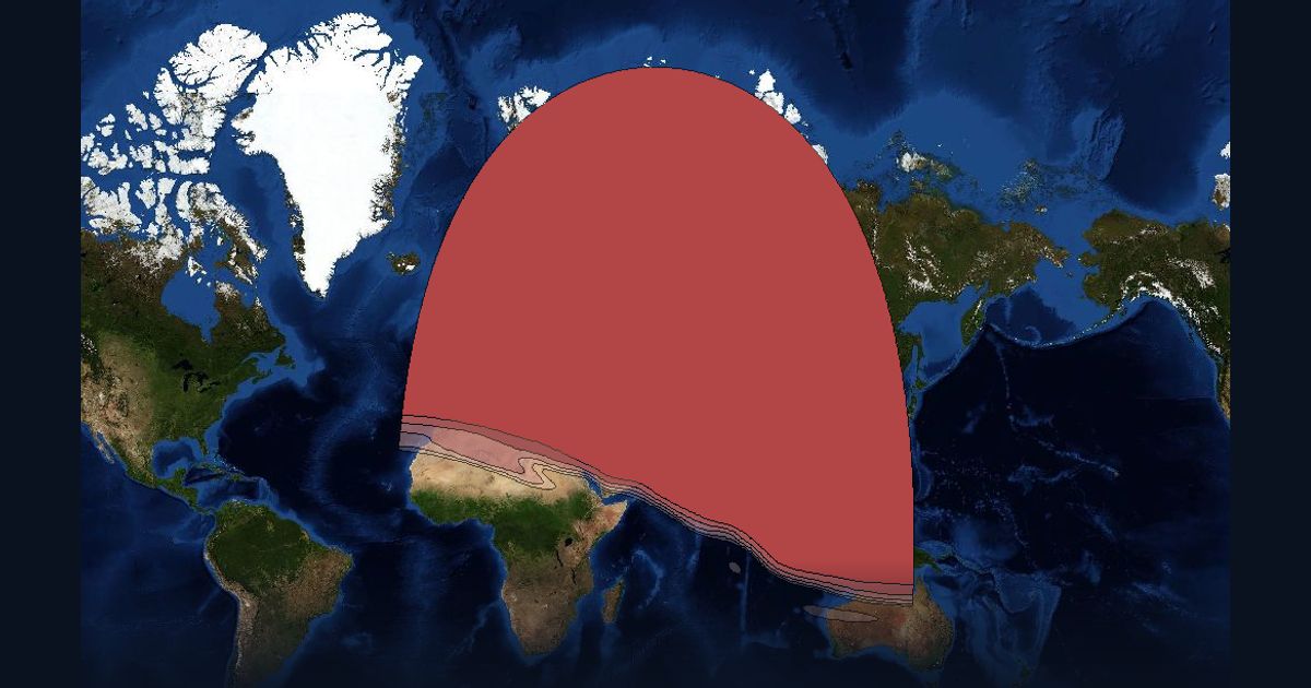 Intelsat 33e Ku-band Eurasian Wide beam beam footprint coverage map, Ku band